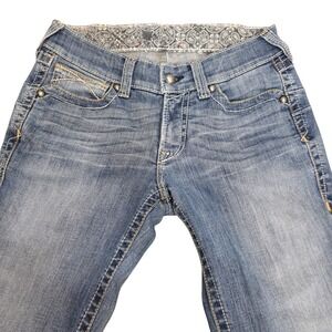 Ariat REAL Denim Men's 30x31 Medium Wash Bootcut Jeans Blue Contrast Stitch